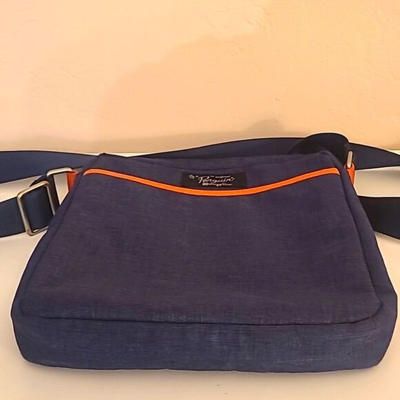 Penguin by Munsingwear Chambray Messenger Bag with Orange Trim - Picture 13 of 13